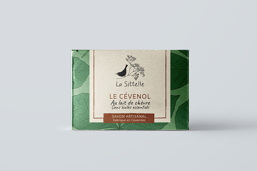 la sittelle savonnerie artisanale dans les cévennes savon naturels produits artisanaux français logo packaging étiquette illustration