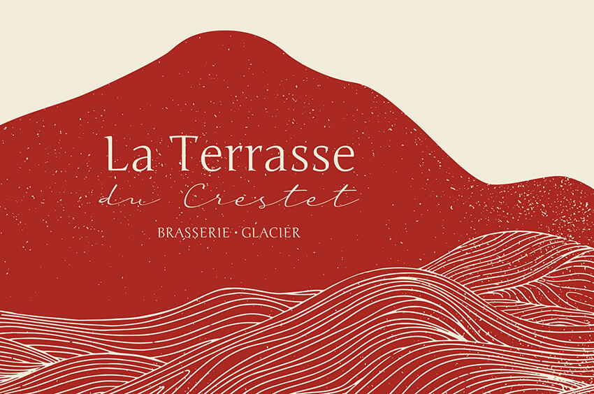 réaliation identité visuelle La terrasse du Crestet restaurant brasserie glacier Ventoux avignion